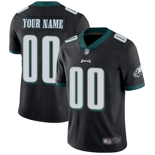 Men Philadelphia Eagles Customized Black Alternate Vapor Untouchable Custom Limited Football Jersey